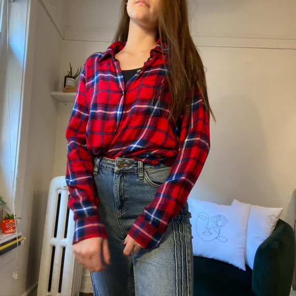 American Eagle Red Flannel Shirt - Picture 2 of 5